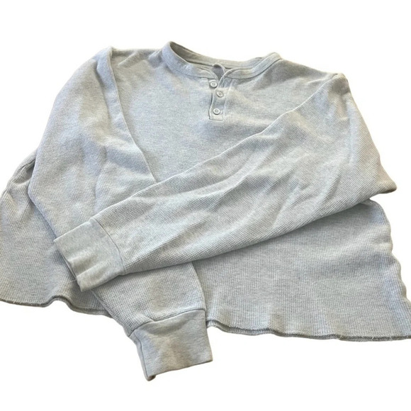 Pacsun John Galt waffle knit crop long sleeve  w/button front,one size fits most - Picture 1 of 5